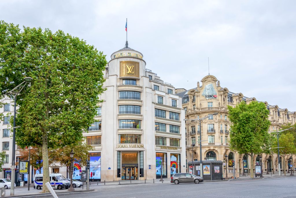 Loius Vuitton Shop Number 101 Champs-Elysees, Paris, France Stock